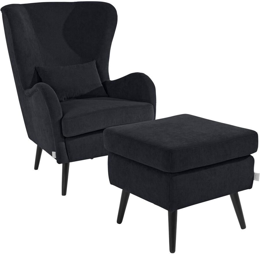 Home affaire Fauteuil Salla ook in imitatiebont en fijn corduroy veel bekledingsopties oorfauteuil (set) - Foto 2