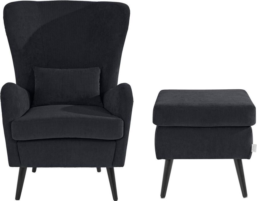 Home affaire Fauteuil Salla ook in imitatiebont en fijn corduroy veel bekledingsopties oorfauteuil (set) - Foto 5