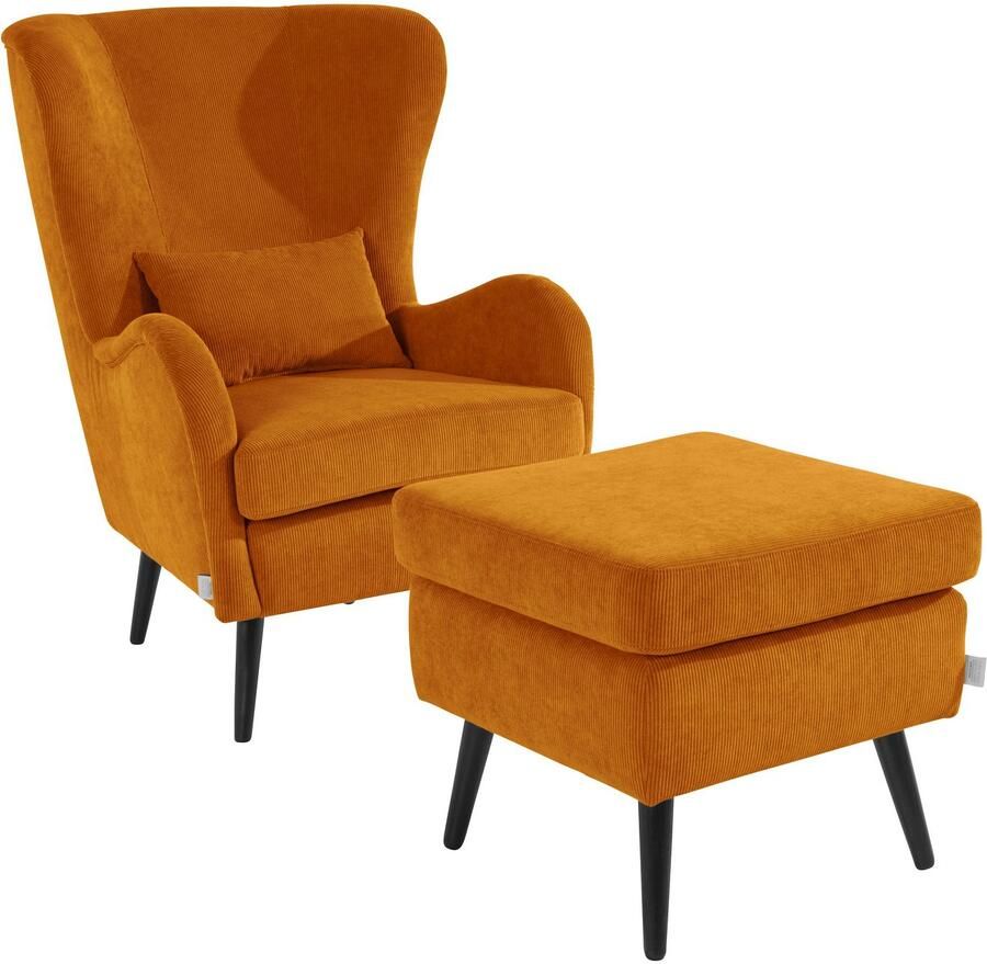 Home affaire Fauteuil Salla ook in imitatiebont en fijn corduroy veel bekledingsopties oorfauteuil (set)