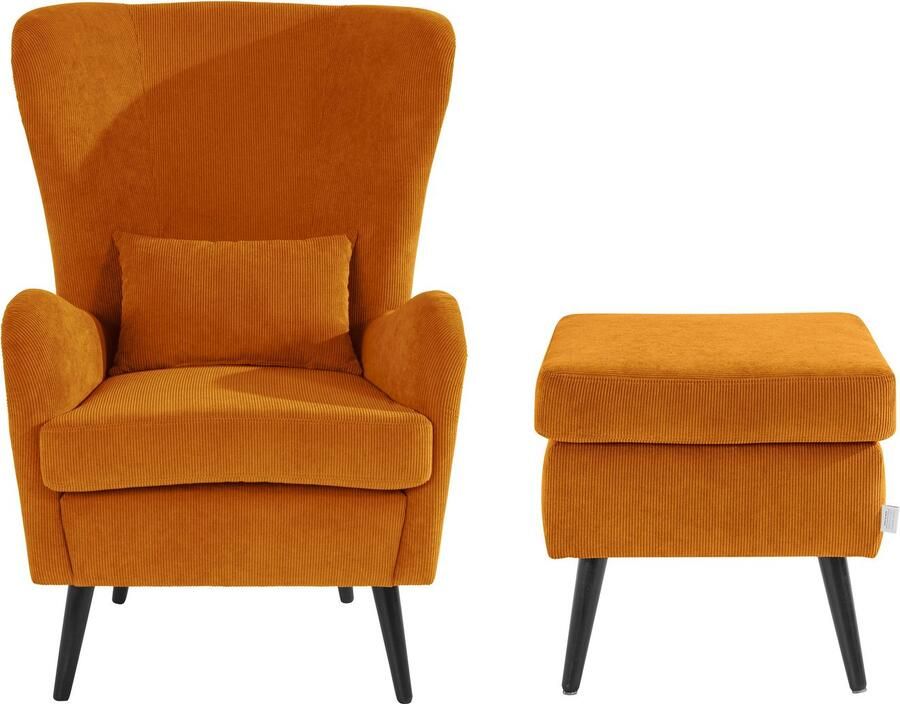 Home affaire Fauteuil Salla ook in imitatiebont en fijn corduroy veel bekledingsopties oorfauteuil (set) - Foto 4