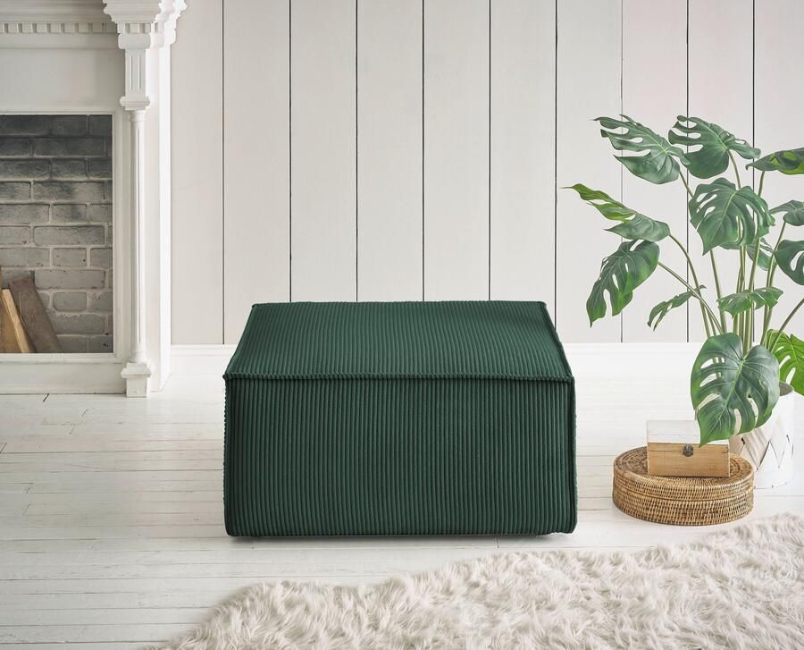 Home affaire Hocker Sherwood Vierkante poef voetenbank ideale als aanvulling op de "SHERWOOD" love seat - Foto 6