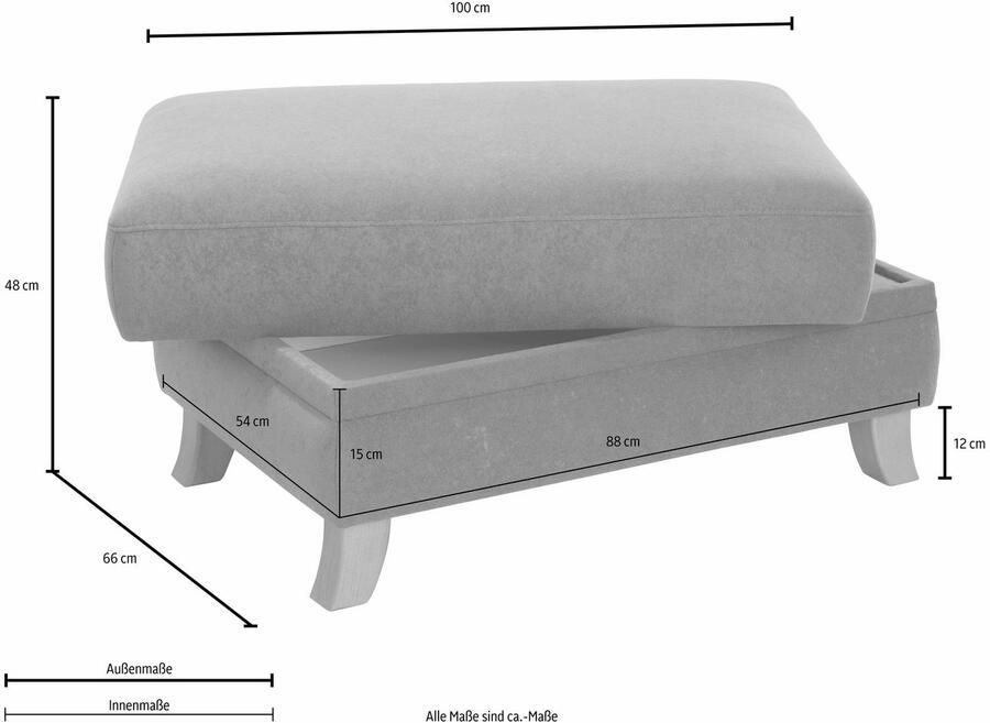 Home affaire Hocker Trondheim met opbergruimte en veerkern - Foto 2