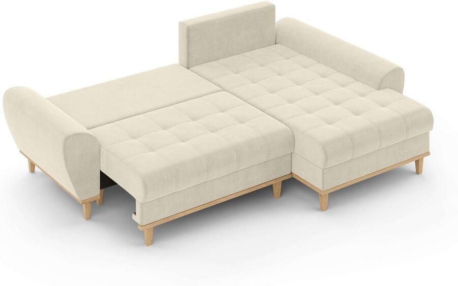 Home affaire Hoekbank Ahrdorf met bedfunctie en opbergruimte afmetingen: B H D 268 86 175 cm