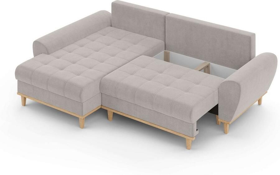 Home affaire Hoekbank Ahrdorf met bedfunctie en opbergruimte afmetingen: B H D 268 86 175 cm - Foto 2