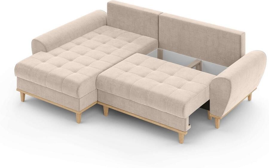 Home affaire Hoekbank Ahrdorf met bedfunctie en opbergruimte afmetingen: B H D 268 86 175 cm - Foto 2