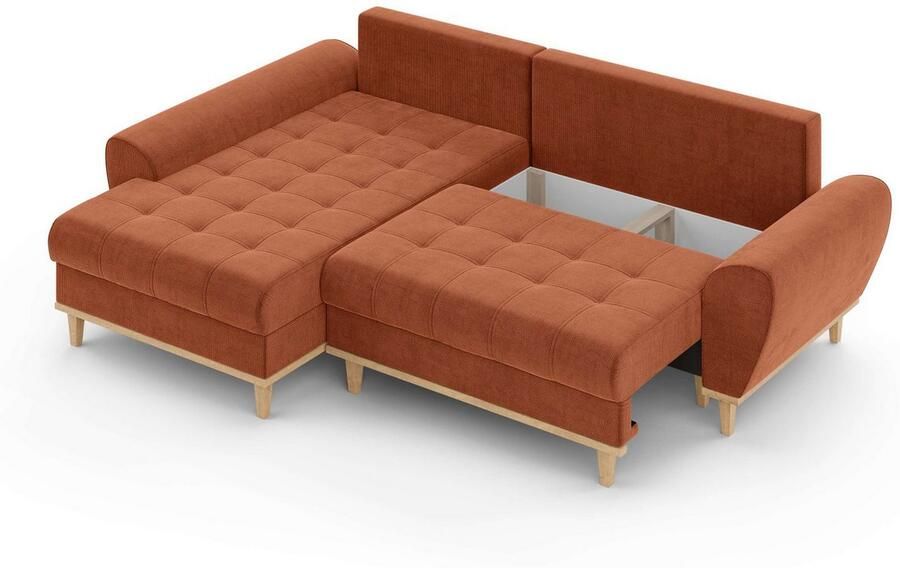 Home affaire Hoekbank Ahrdorf met bedfunctie en opbergruimte afmetingen: B H D 268 86 175 cm - Foto 2