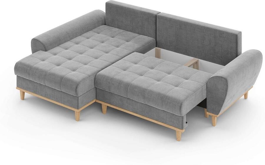 Home affaire Hoekbank Ahrdorf met bedfunctie en opbergruimte afmetingen: B H D 268 86 175 cm - Foto 2