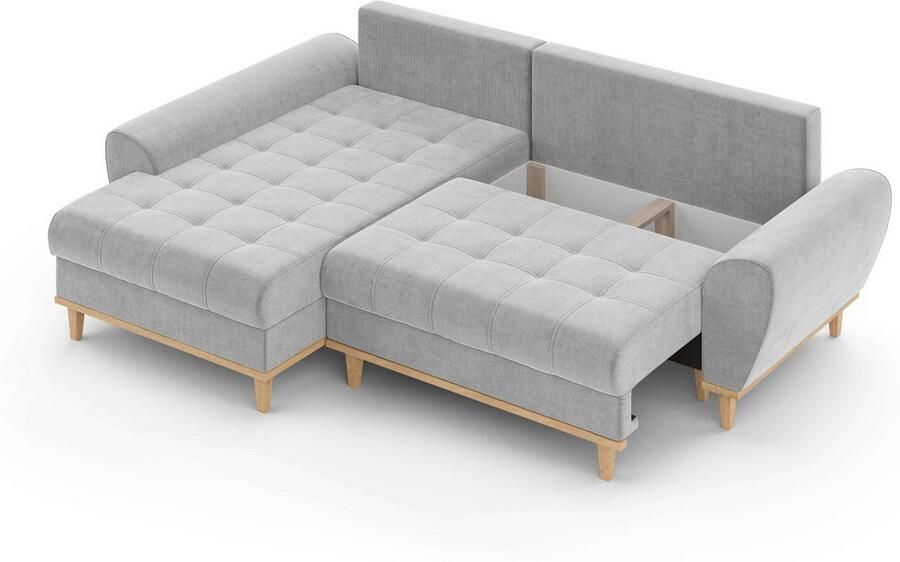 Home affaire Hoekbank Ahrdorf met bedfunctie en opbergruimte afmetingen: B H D 268 86 175 cm - Foto 2