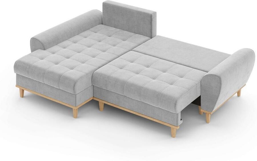 Home affaire Hoekbank Ahrdorf met bedfunctie en opbergruimte afmetingen: B H D 268 86 175 cm