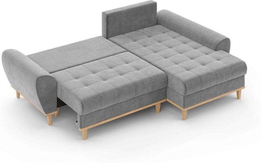 Home affaire Hoekbank Ahrdorf met bedfunctie en opbergruimte afmetingen: B H D 268 86 175 cm