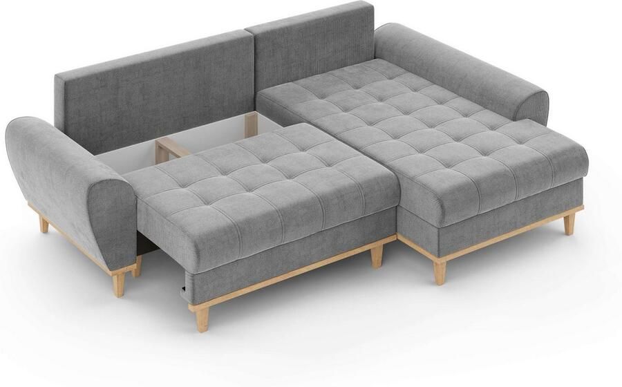 Home affaire Hoekbank Ahrdorf met bedfunctie en opbergruimte afmetingen: B H D 268 86 175 cm - Foto 2