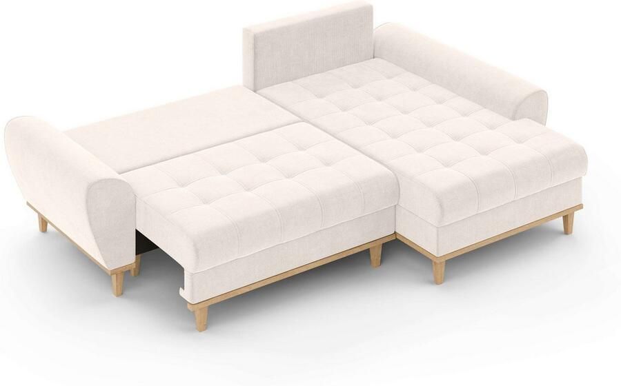 Home affaire Hoekbank Ahrdorf met bedfunctie en opbergruimte afmetingen: B H D 268 86 175 cm