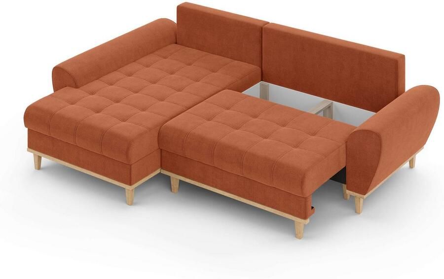 Home affaire Hoekbank Ahrdorf met bedfunctie en opbergruimte afmetingen: B H D 268 86 175 cm - Foto 2