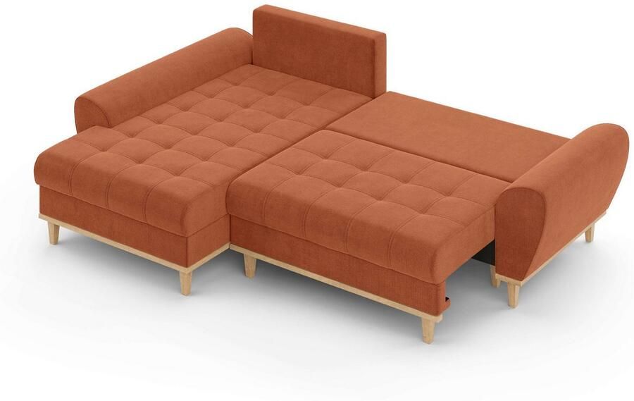 Home affaire Hoekbank Ahrdorf met bedfunctie en opbergruimte afmetingen: B H D 268 86 175 cm