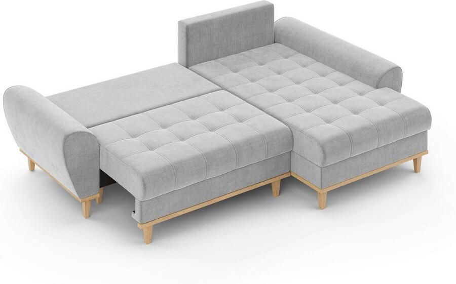 Home affaire Hoekbank Ahrdorf met bedfunctie en opbergruimte afmetingen: B H D 268 86 175 cm