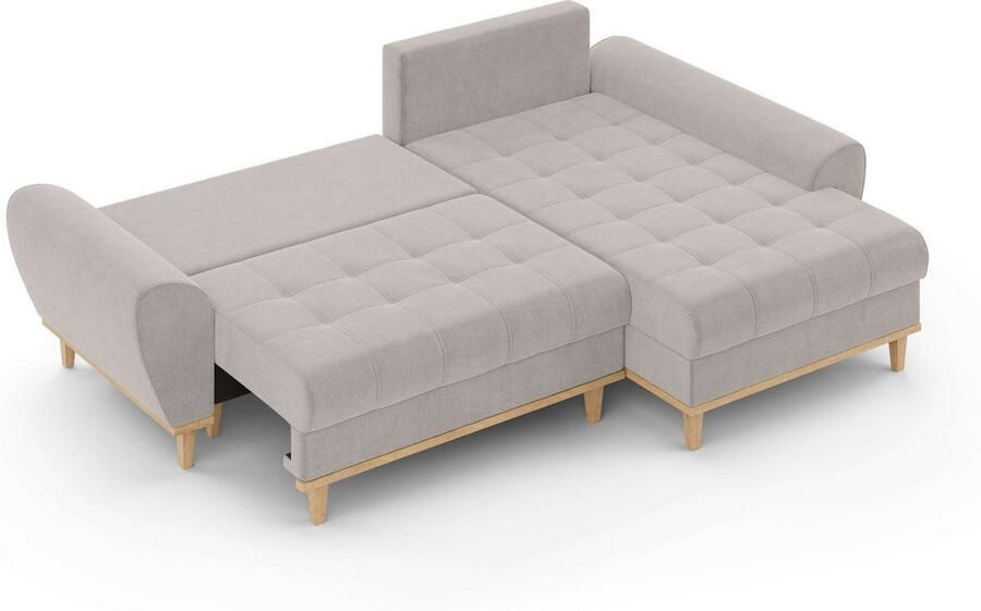 Home affaire Hoekbank Ahrdorf met bedfunctie en opbergruimte afmetingen: B H D 268 86 175 cm