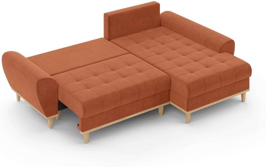 Home affaire Hoekbank Ahrdorf met bedfunctie en opbergruimte afmetingen: B H D 268 86 175 cm