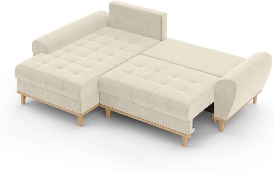 Home affaire Hoekbank Ahrdorf met bedfunctie en opbergruimte afmetingen: B H D 268 86 175 cm