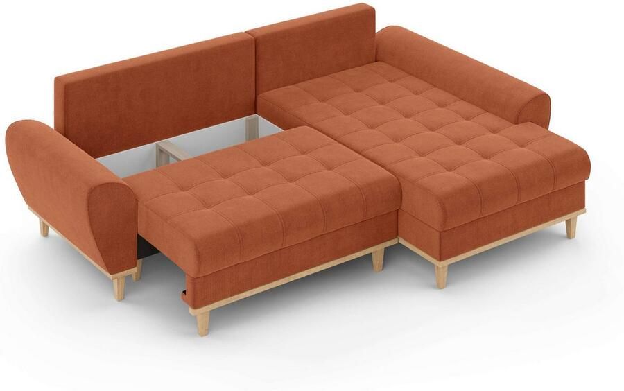 Home affaire Hoekbank Ahrdorf met bedfunctie en opbergruimte afmetingen: B H D 268 86 175 cm - Foto 2