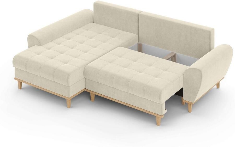 Home affaire Hoekbank Ahrdorf met bedfunctie en opbergruimte afmetingen: B H D 268 86 175 cm - Foto 2