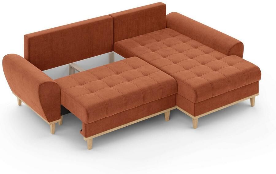 Home affaire Hoekbank Ahrdorf met bedfunctie en opbergruimte afmetingen: B H D 268 86 175 cm - Foto 2