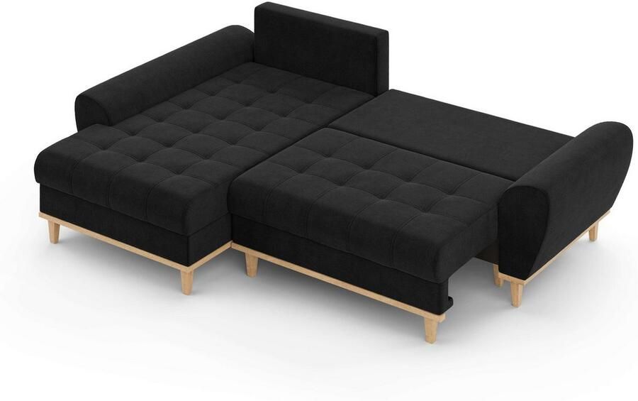 Home affaire Hoekbank Ahrdorf met bedfunctie en opbergruimte afmetingen: B H D 268 86 175 cm