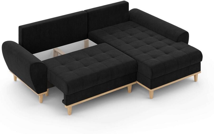 Home affaire Hoekbank Ahrdorf met bedfunctie en opbergruimte afmetingen: B H D 268 86 175 cm