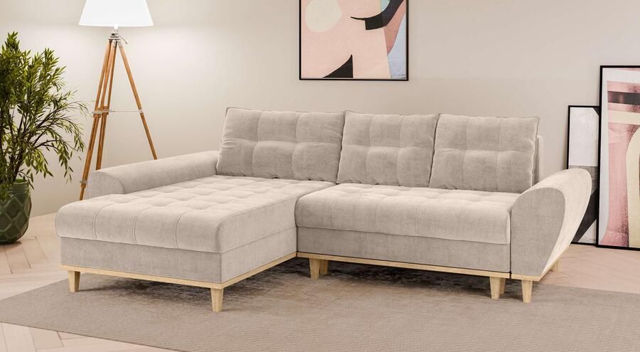 Home affaire Hoekbank Ahrdorf met bedfunctie en opbergruimte afmetingen: B H D 268 86 175 cm - Foto 4