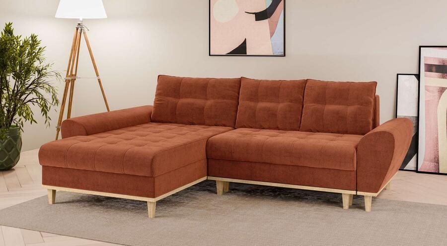 Home affaire Hoekbank Ahrdorf met bedfunctie en opbergruimte afmetingen: B H D 268 86 175 cm - Foto 4