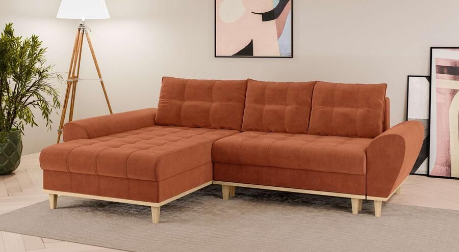 Home affaire Hoekbank Ahrdorf met bedfunctie en opbergruimte afmetingen: B H D 268 86 175 cm - Foto 4