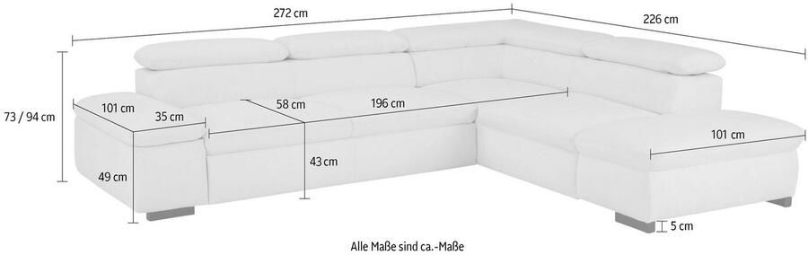 Home affaire Hoekbank Alberto L-vorm met verstelbare hoofdsteun naar keuze met slaapfunctie - Foto 12
