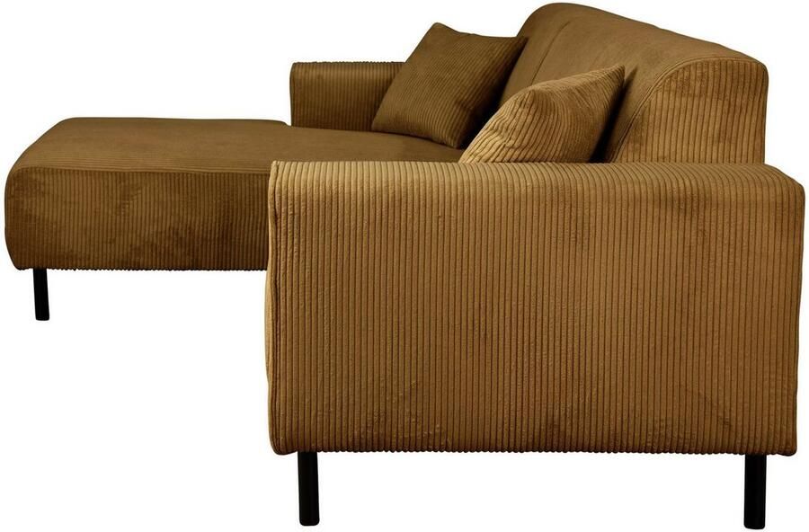 Home affaire Hoekbank ARROS L-vorm met golfondersteuning afmetingen B D H: 235 163 81 cm incl. sierkussens met recamiere rechts links bestelbaar ook in cord - Foto 4