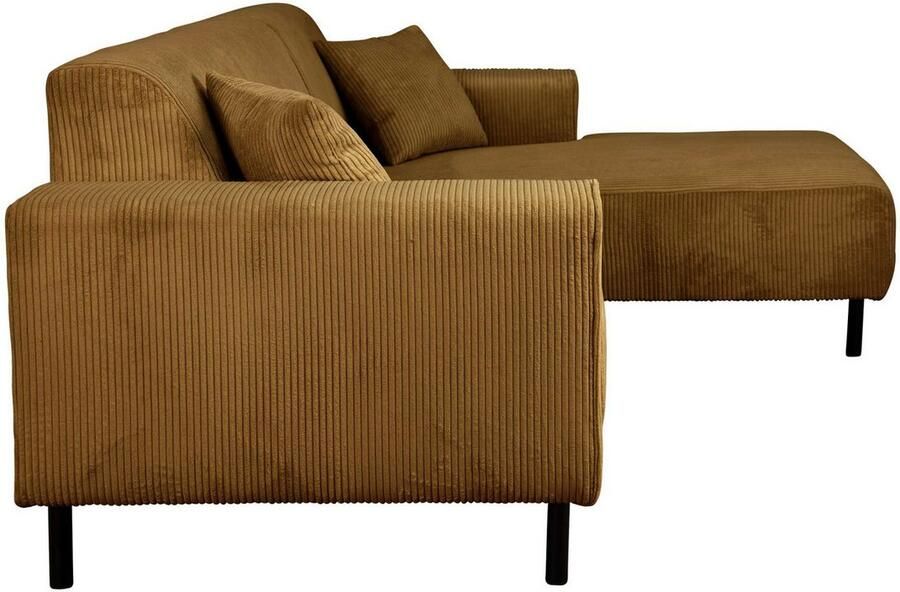 Home affaire Hoekbank ARROS L-vorm met golfondersteuning afmetingen B D H: 235 163 81 cm incl. sierkussens met recamiere rechts links bestelbaar ook in cord - Foto 3