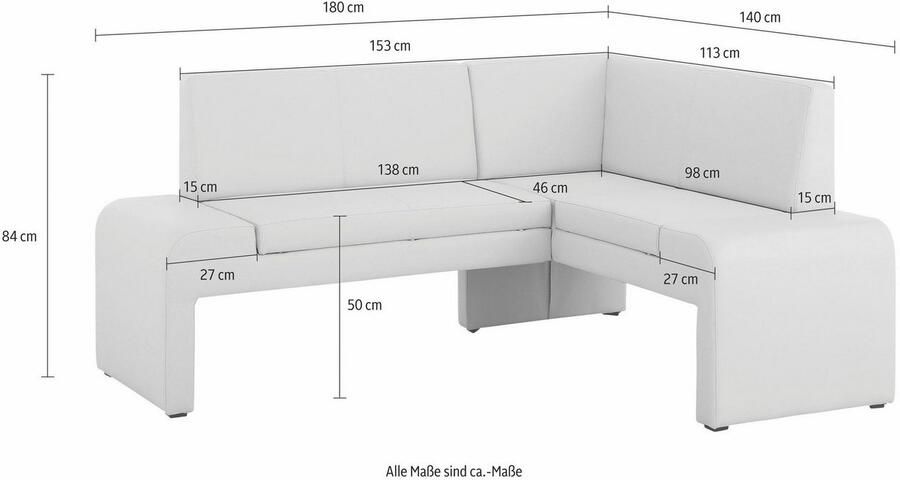 Home affaire Hoekbank Bologna in 2 afmetingen (lange zijde 180 of 200 cm) verschillende kwaliteiten - Foto 4