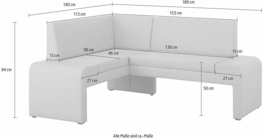 Home affaire Hoekbank Bologna in 2 afmetingen (lange zijde 180 of 200 cm) verschillende kwaliteiten - Foto 4