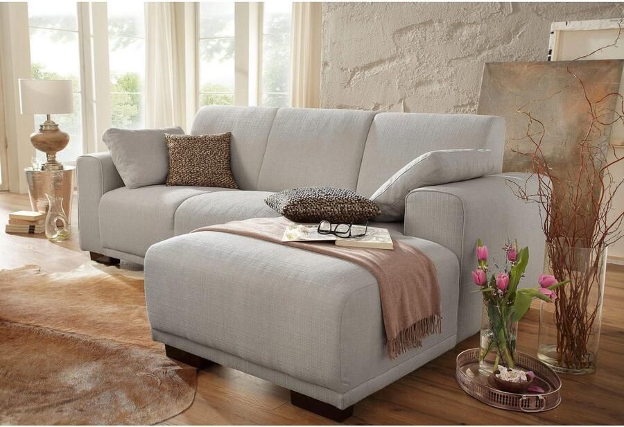 Home affaire Hoekbank BORNHOLM L-vorm met chaise longue afmetingen B D H: 234 162 85 cm Recamiere links of rechts bestelbaar golfvering inclusief 2 kussens - Foto 9