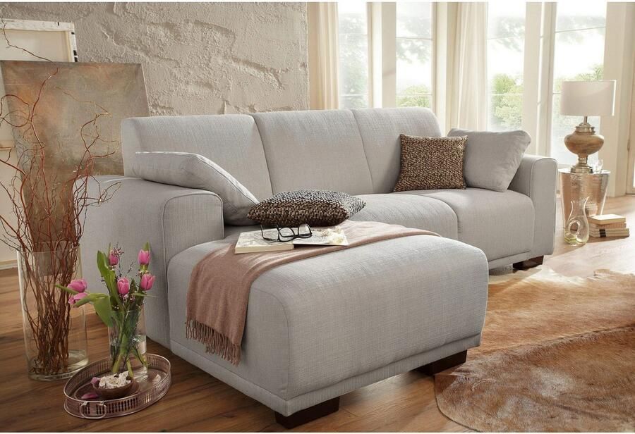 Home affaire Hoekbank BORNHOLM L-vorm met chaise longue afmetingen B D H: 234 162 85 cm Recamiere links of rechts bestelbaar golfvering inclusief 2 kussens - Foto 9