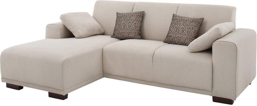 Home affaire Hoekbank BORNHOLM L-vorm met chaise longue afmetingen B D H: 234 162 85 cm Recamiere links of rechts bestelbaar golfvering inclusief 2 kussens - Foto 7