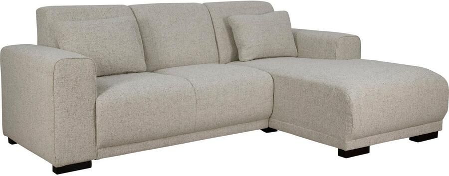 Home affaire Hoekbank BORNHOLM L-vorm met chaise longue afmetingen B D H: 234 162 85 cm Recamiere links of rechts bestelbaar golfvering inclusief 2 kussens - Foto 6