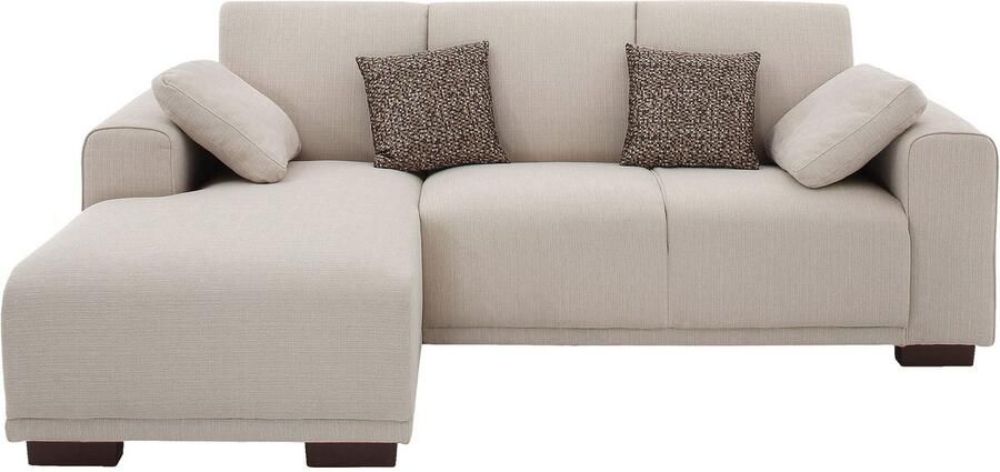 Home affaire Hoekbank BORNHOLM L-vorm met chaise longue afmetingen B D H: 234 162 85 cm Recamiere links of rechts bestelbaar golfvering inclusief 2 kussens - Foto 6