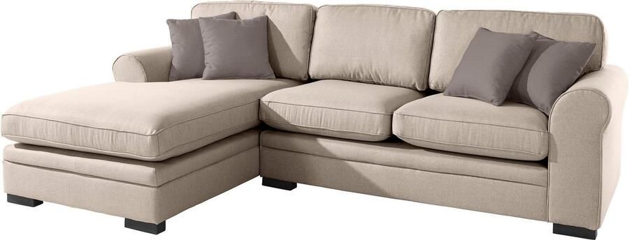 Home affaire Hoekbank Broughton L-vorm zacht zitcomfort incl. 4 sierkussens opstaande naad - Foto 6