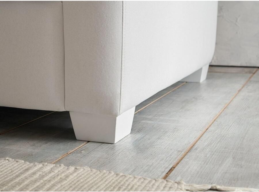 Home affaire Hocker California maritieme landelijke stijl poef voetenbank in 2 maten witgelakte houten poten - Foto 3