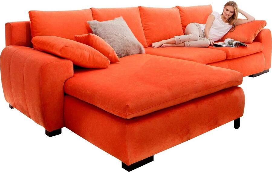 Home affaire Hoekbank Cara Mia L-vorm optioneel met slaapfunctie en bedbodem massief houten poten - Foto 3