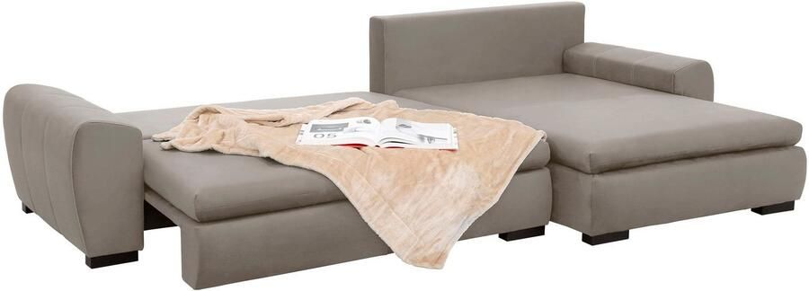 Home affaire Hoekbank Cara Mia L-vorm optioneel met slaapfunctie en bedbodem massief houten poten - Foto 5