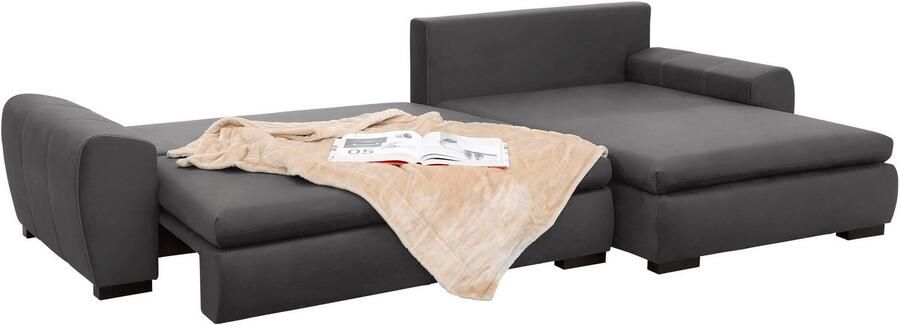 Home affaire Hoekbank Cara Mia L-vorm optioneel met slaapfunctie en bedbodem massief houten poten - Foto 6