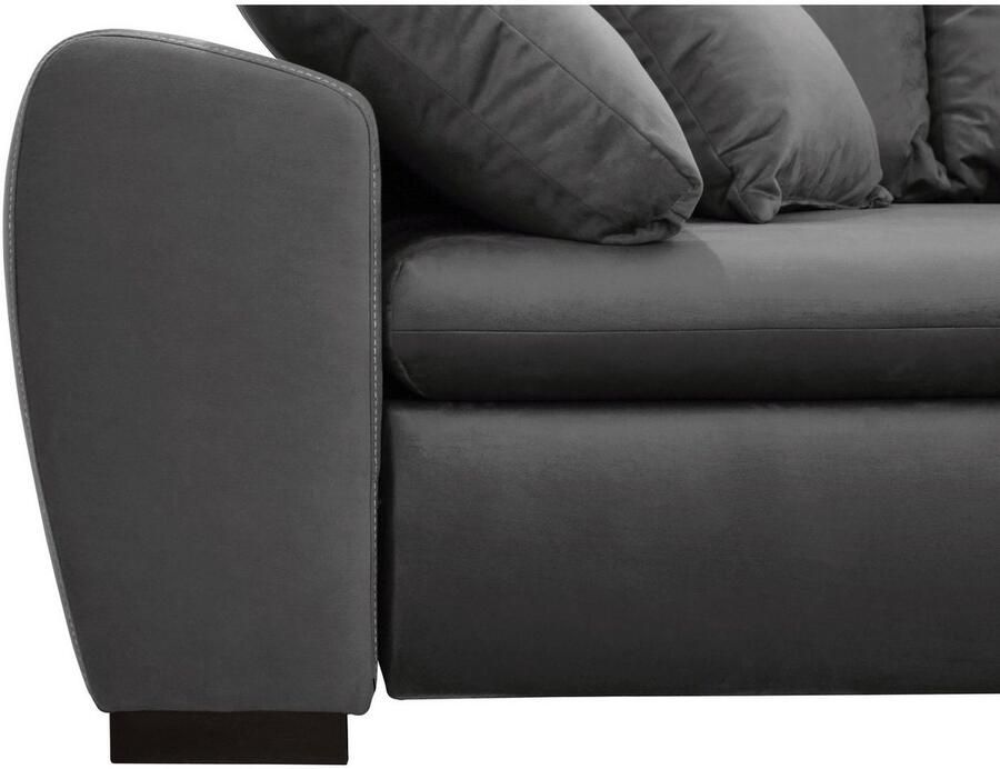 Home affaire Hoekbank Cara Mia L-vorm optioneel met slaapfunctie en bedbodem massief houten poten