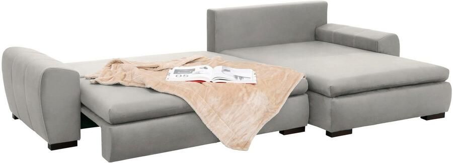 Home affaire Hoekbank Cara Mia L-vorm optioneel met slaapfunctie en bedbodem massief houten poten - Foto 6