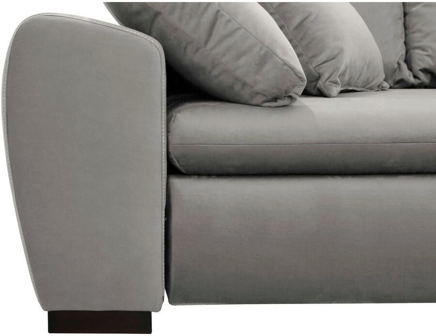 Home affaire Hoekbank Cara Mia L-vorm optioneel met slaapfunctie en bedbodem massief houten poten