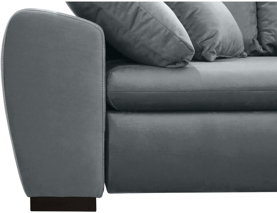 Home affaire Hoekbank Cara Mia L-vorm optioneel met slaapfunctie en bedbodem massief houten poten