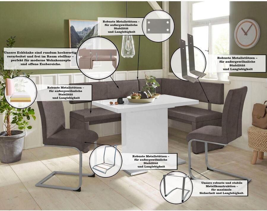 Home affaire Hoekbank Charissa in 3 afmetingen verschillende kwaliteiten